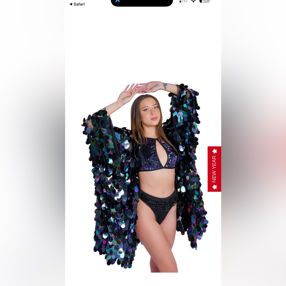 Multicolor Sequin Jacket duster - Picture 2 of 6